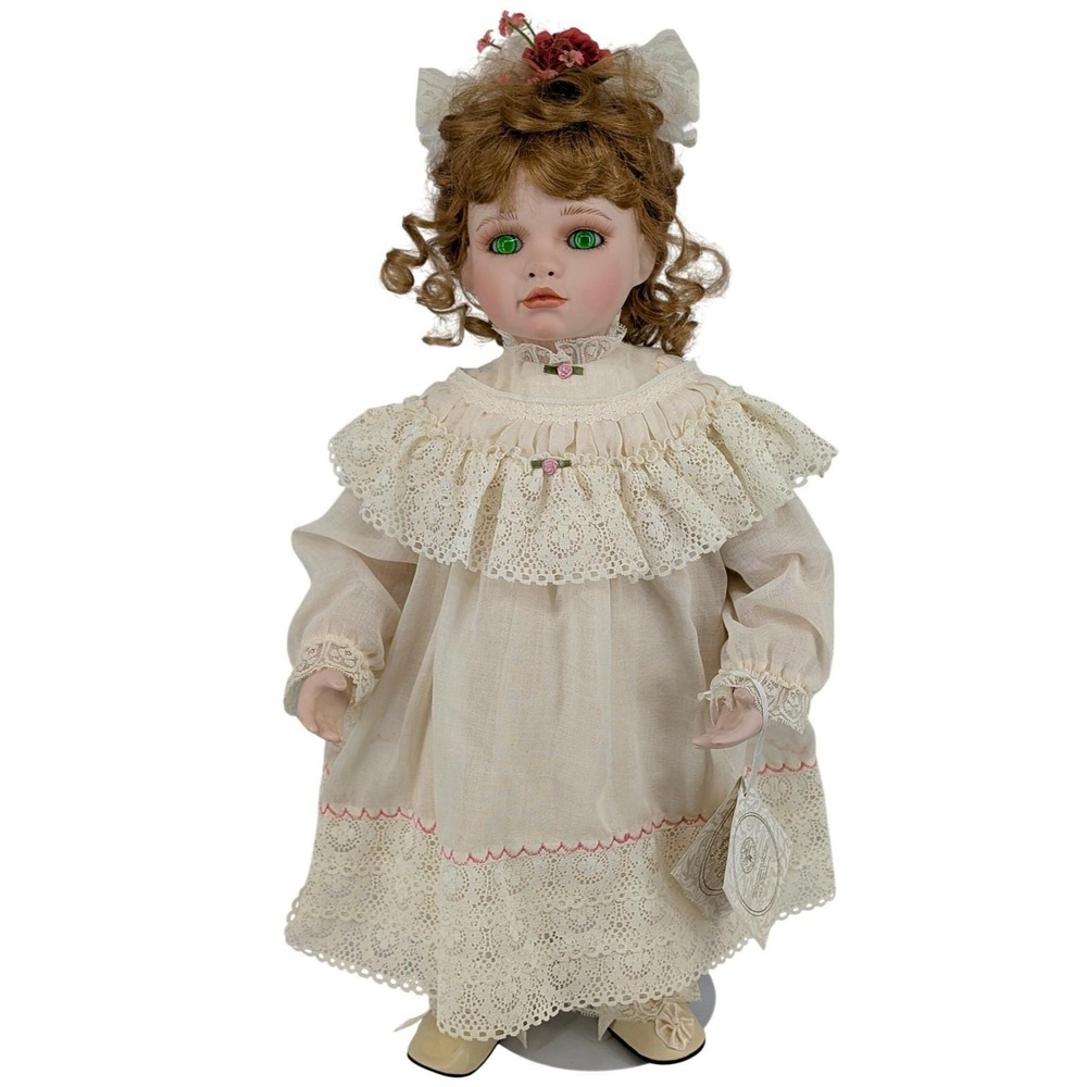 Vtg Hamilton Amelia Virginia Turner Porcelain Doll Creepy Green Eyes Halloween